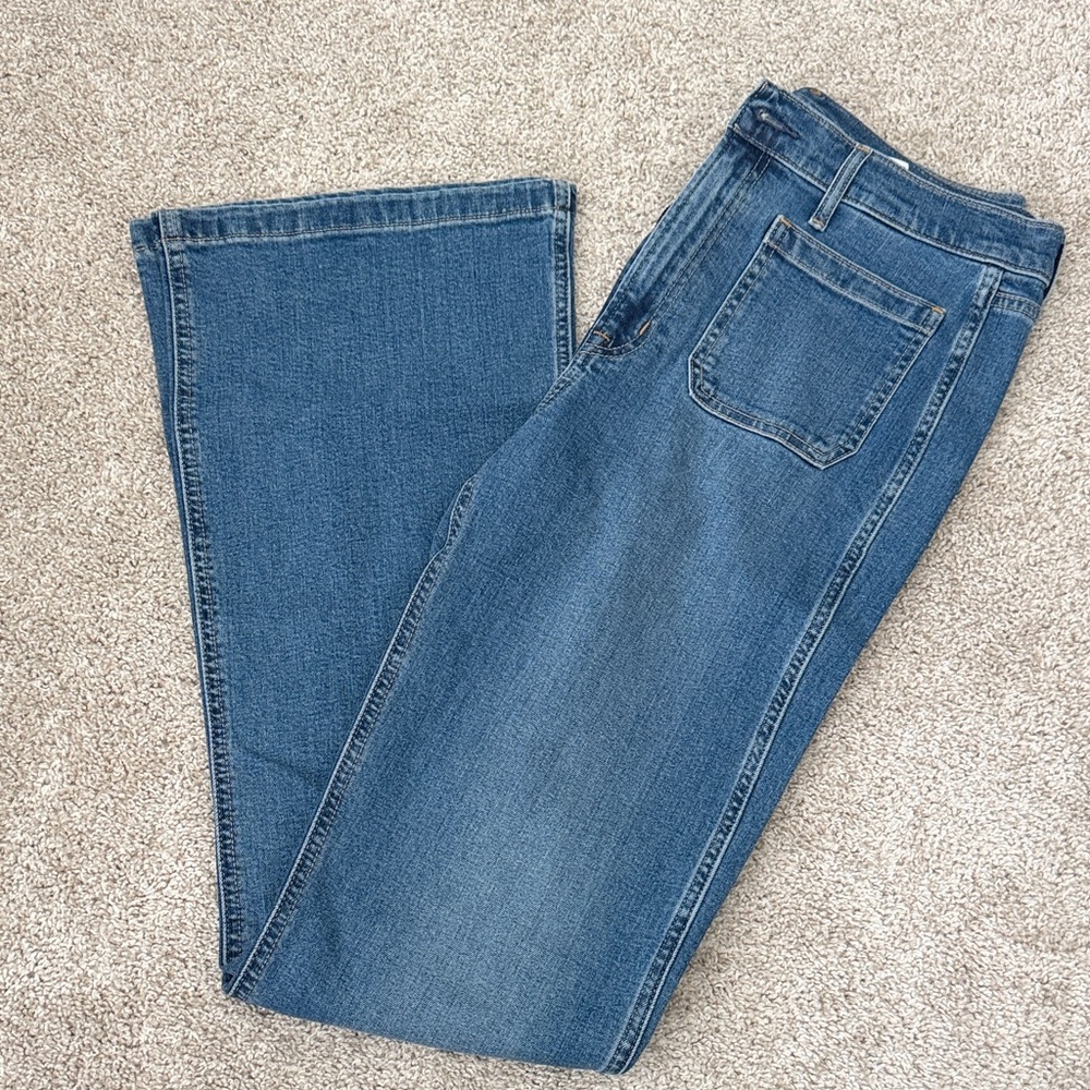 Gap 70’s high rise flare Blue Denim Jeans - 12 Tall